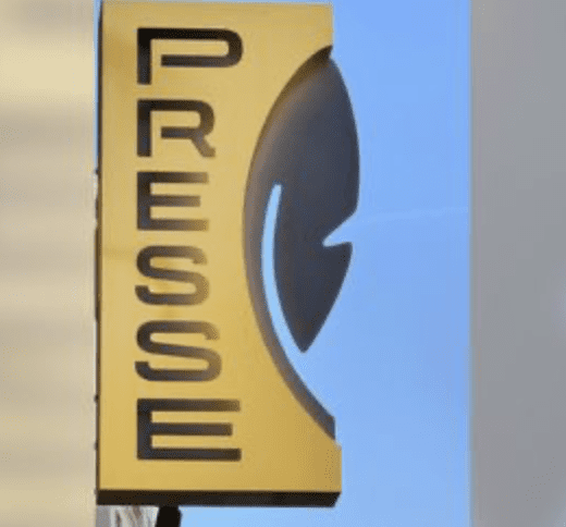 Nouvelle enseigne lumineuse 2025 pour Tabac Presse jaune et grise