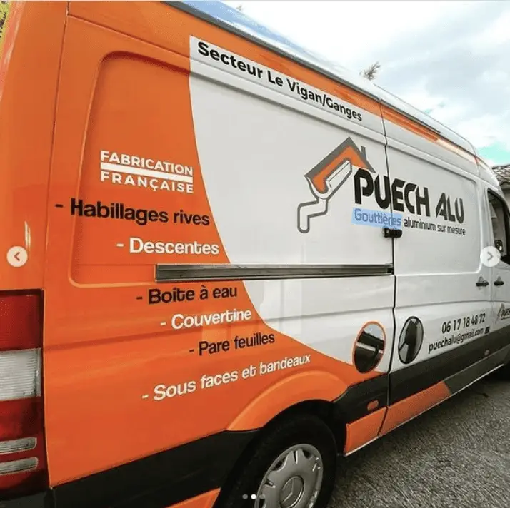 Marquage d'un utilitaire professionnel à Ganges pour un artisan 