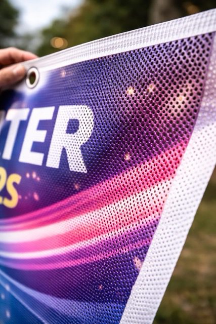 Banderole-microperforé-personnalisée-évenements-Hérault-JPB Banderole microperforée personnalisée évenements Hérault impression à l'atelier JPB COMMUNICATION à Ganges