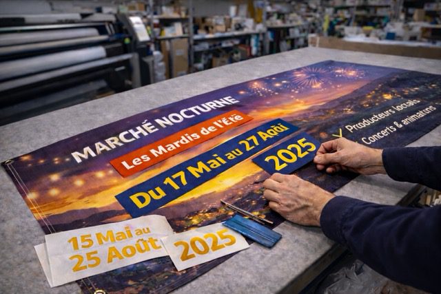 modification date banderole evenement avec chiffres adhesifs amovibles pour événements - JPB Communication Ganges