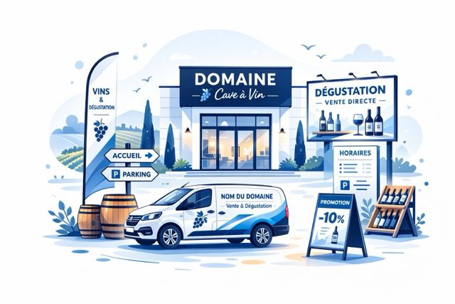 communication visuelle domaine viticole signaletique cave a vin enseigne panneaux directionnels