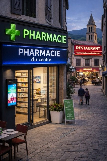 Enseigne lumineuse de commerce à Ganges – communication visuelle JPB Communication