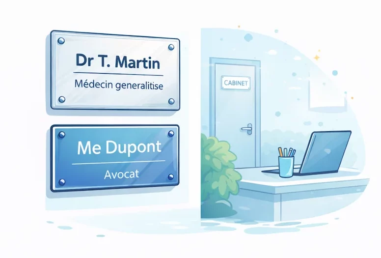 JPB Communication accompagne les professions libérales et cabinets sur la confection de plaques professionnelles personnalisées - Gard et Hérault.