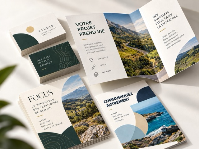 Cartes de visite, flyers et dépliants imprimés pour la communication professionnelle