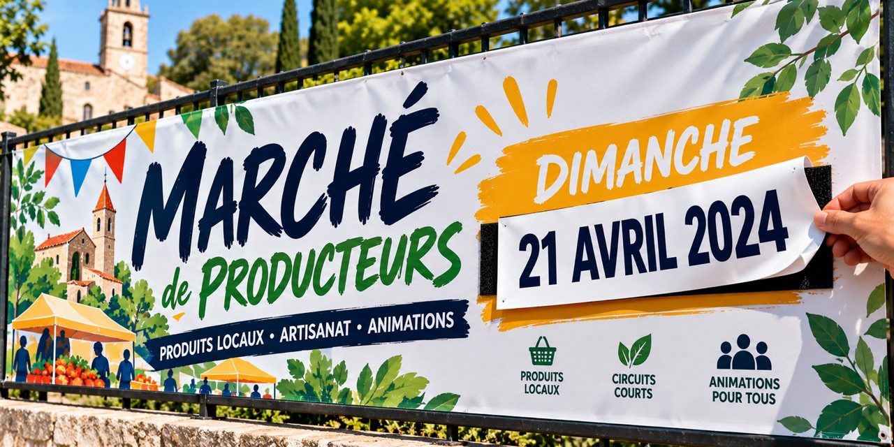 Schéma du fonctionnement d’une banderole réutilisable avec date modifiable