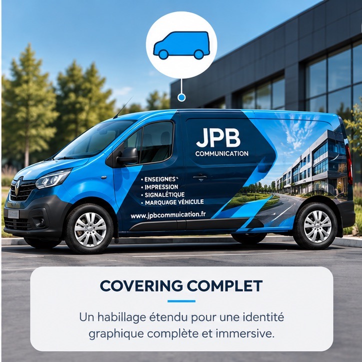 Exemple de covering complet sur un véhicule professionnel