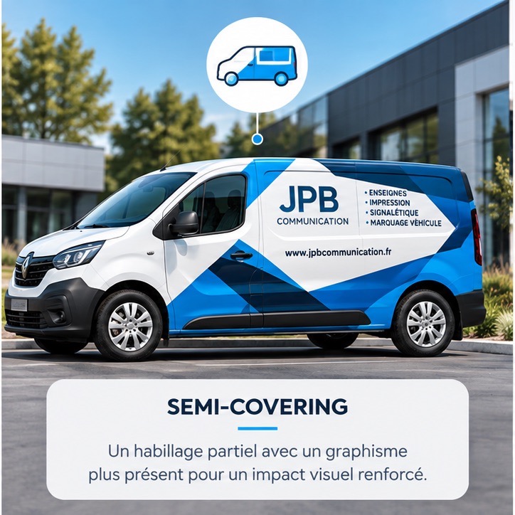 Exemple de semi-covering sur un utilitaire professionnel
